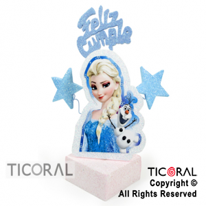 ADORNO CUBITO ECO FELIZ CUMPLE FROZEN TELGO x 1